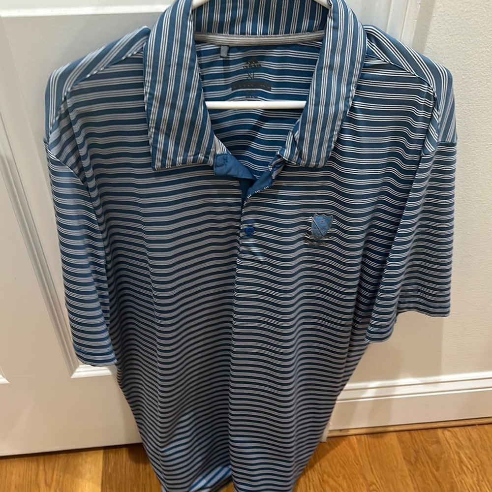 Men's Blue Striped Polo Shirt